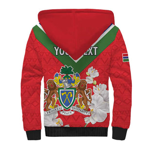 Personalized Gambia Sherpa Hoodie Coat Of Arms - African Pattern