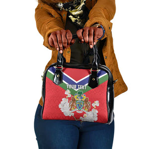 Personalized Gambia Shoulder Handbag Coat Of Arms - African Pattern