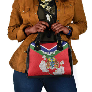 Personalized Gambia Shoulder Handbag Coat Of Arms - African Pattern