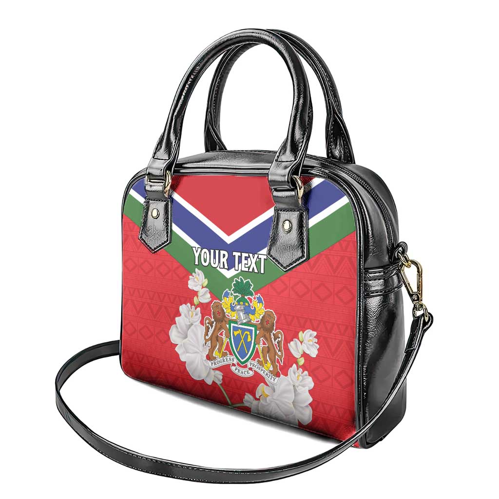 Personalized Gambia Shoulder Handbag Coat Of Arms - African Pattern