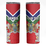Personalized Gambia Skinny Tumbler Coat Of Arms - African Pattern