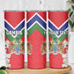 Personalized Gambia Skinny Tumbler Coat Of Arms - African Pattern