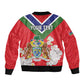 Personalized Gambia Sleeve Zip Bomber Jacket Coat Of Arms - African Pattern
