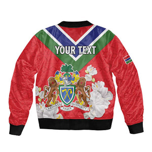 Personalized Gambia Sleeve Zip Bomber Jacket Coat Of Arms - African Pattern