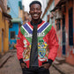 Personalized Gambia Sleeve Zip Bomber Jacket Coat Of Arms - African Pattern