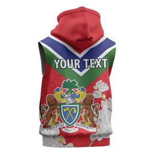 Personalized Gambia Sleeveless Hoodie Coat Of Arms - African Pattern - African Pride