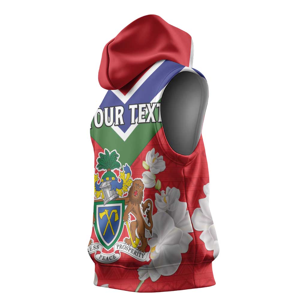 Personalized Gambia Sleeveless Hoodie Coat Of Arms - African Pattern - African Pride