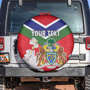 Personalized Gambia Spare Tire Cover Coat Of Arms - African Pattern