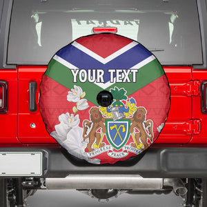 Personalized Gambia Spare Tire Cover Coat Of Arms - African Pattern