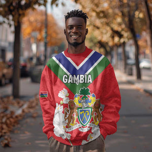 Personalized Gambia Sweatshirt Coat Of Arms - African Pattern
