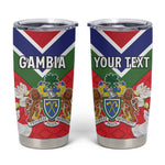 Personalized Gambia Tumbler Cup Coat Of Arms - African Pattern