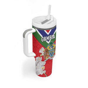 Personalized Gambia Tumbler With Handle Coat Of Arms - African Pattern