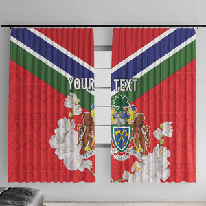Personalized Gambia Window Curtain Coat Of Arms - African Pattern