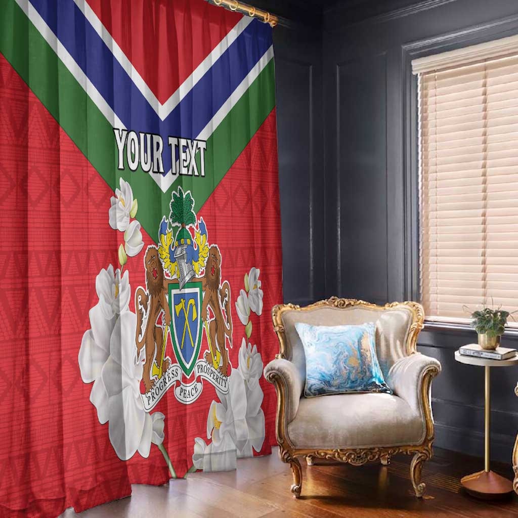 Personalized Gambia Window Curtain Coat Of Arms - African Pattern