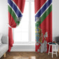 Personalized Gambia Window Curtain Coat Of Arms - African Pattern