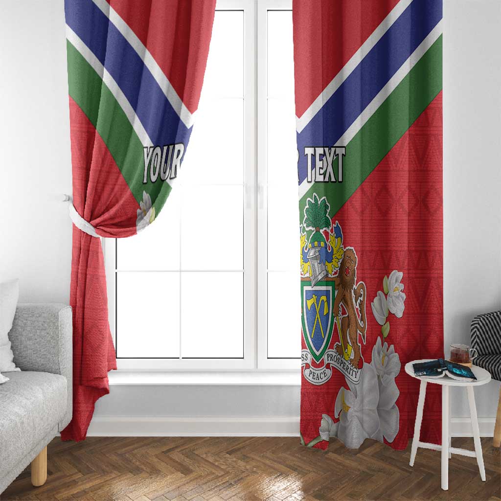 Personalized Gambia Window Curtain Coat Of Arms - African Pattern
