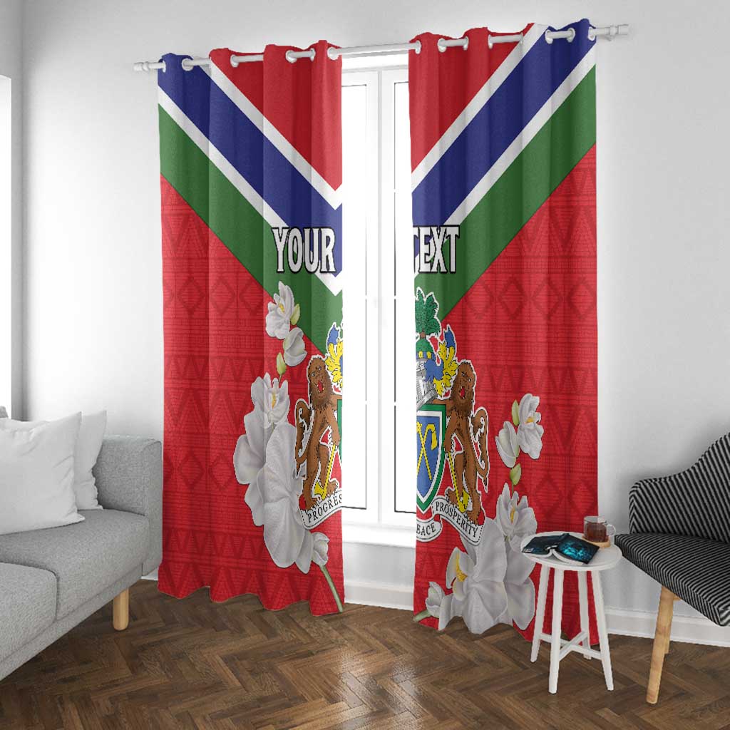 Personalized Gambia Window Curtain Coat Of Arms - African Pattern