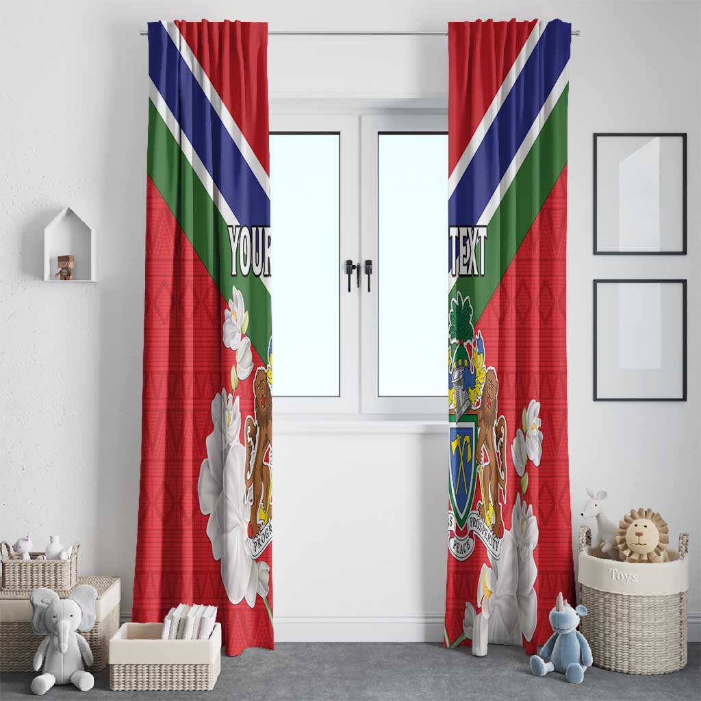 Personalized Gambia Window Curtain Coat Of Arms - African Pattern