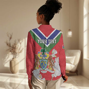 Personalized Gambia Women Casual Shirt Coat Of Arms - African Pattern