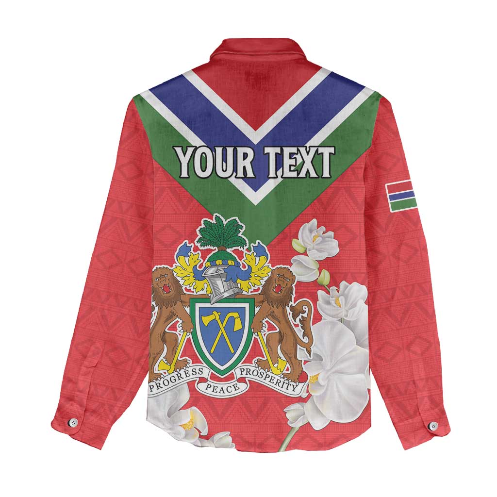 Personalized Gambia Women Casual Shirt Coat Of Arms - African Pattern