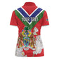 Personalized Gambia Women Polo Shirt Coat Of Arms - African Pattern