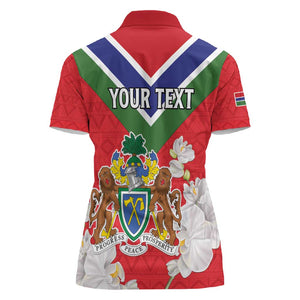 Personalized Gambia Women Polo Shirt Coat Of Arms - African Pattern