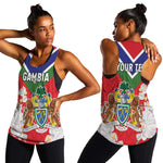 Personalized Gambia Women Racerback Tank Coat Of Arms - African Pattern