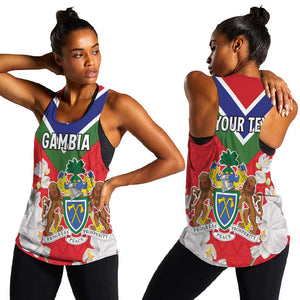 Personalized Gambia Women Racerback Tank Coat Of Arms - African Pattern