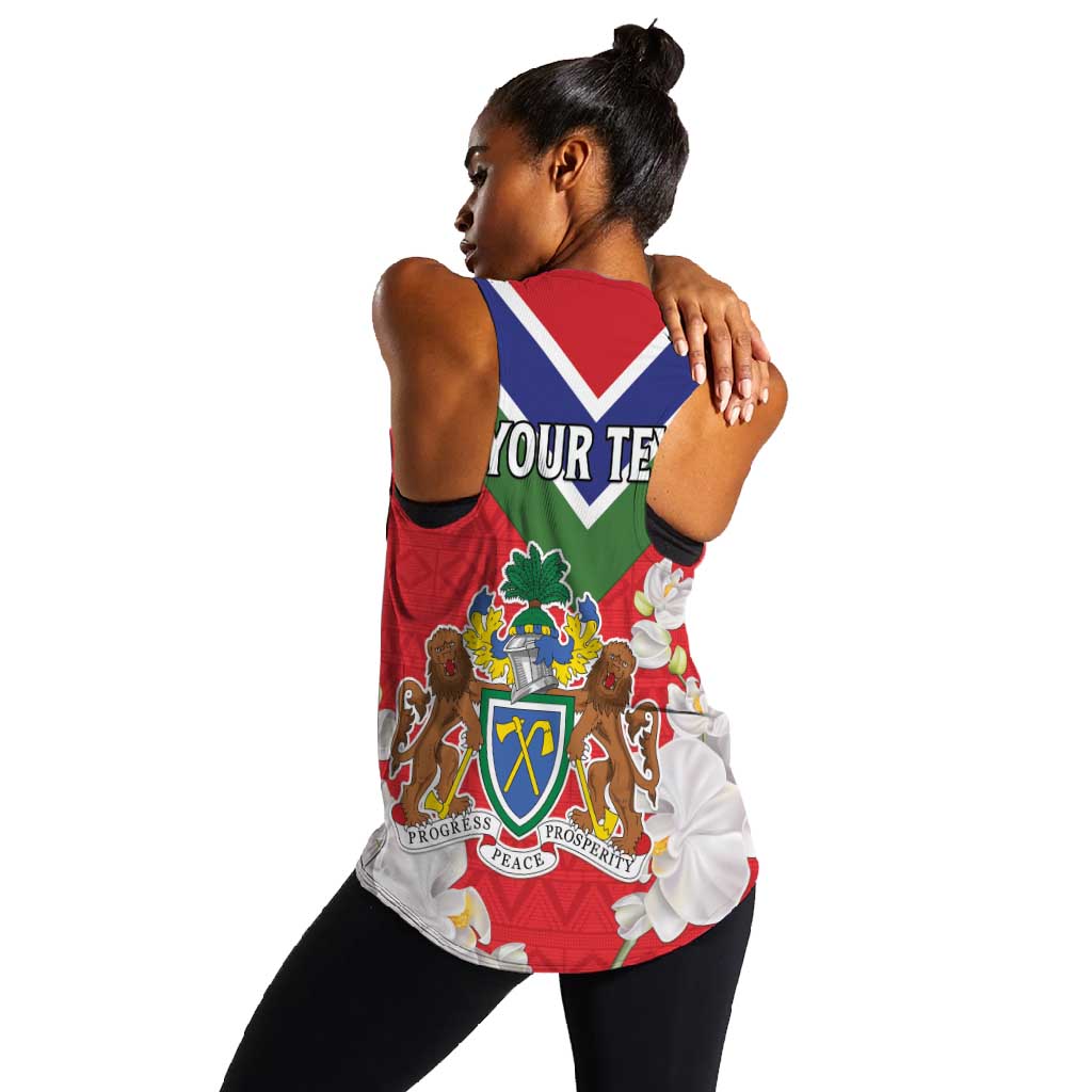 Personalized Gambia Women Racerback Tank Coat Of Arms - African Pattern