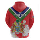 Personalized Gambia Zip Hoodie Coat Of Arms - African Pattern