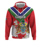 Personalized Gambia Zip Hoodie Coat Of Arms - African Pattern