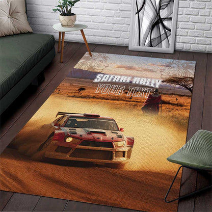 Personalized Kenya Safari Racing Car Area Rug Come On Kenyan