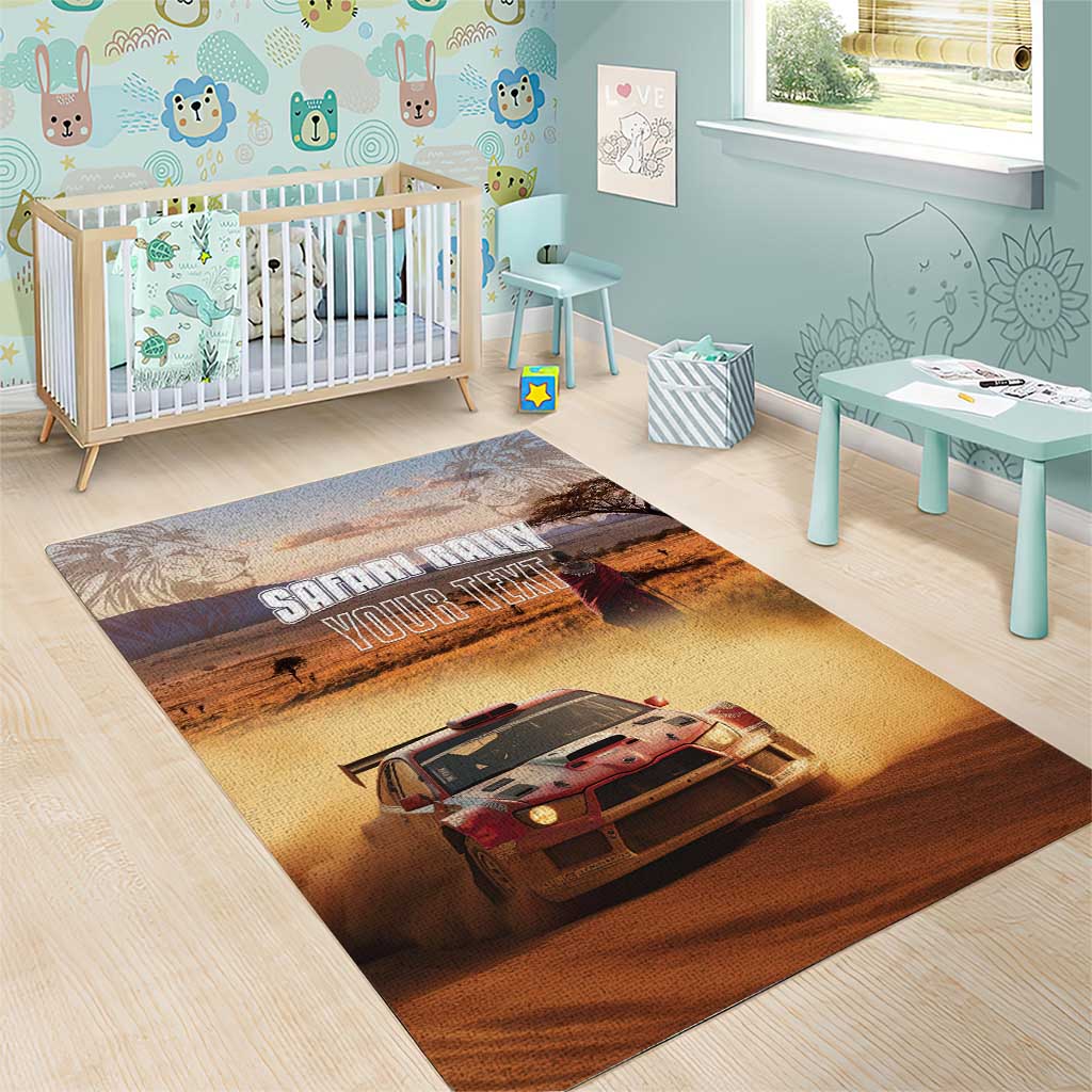 Personalized Kenya Safari Racing Car Area Rug Come On Kenyan