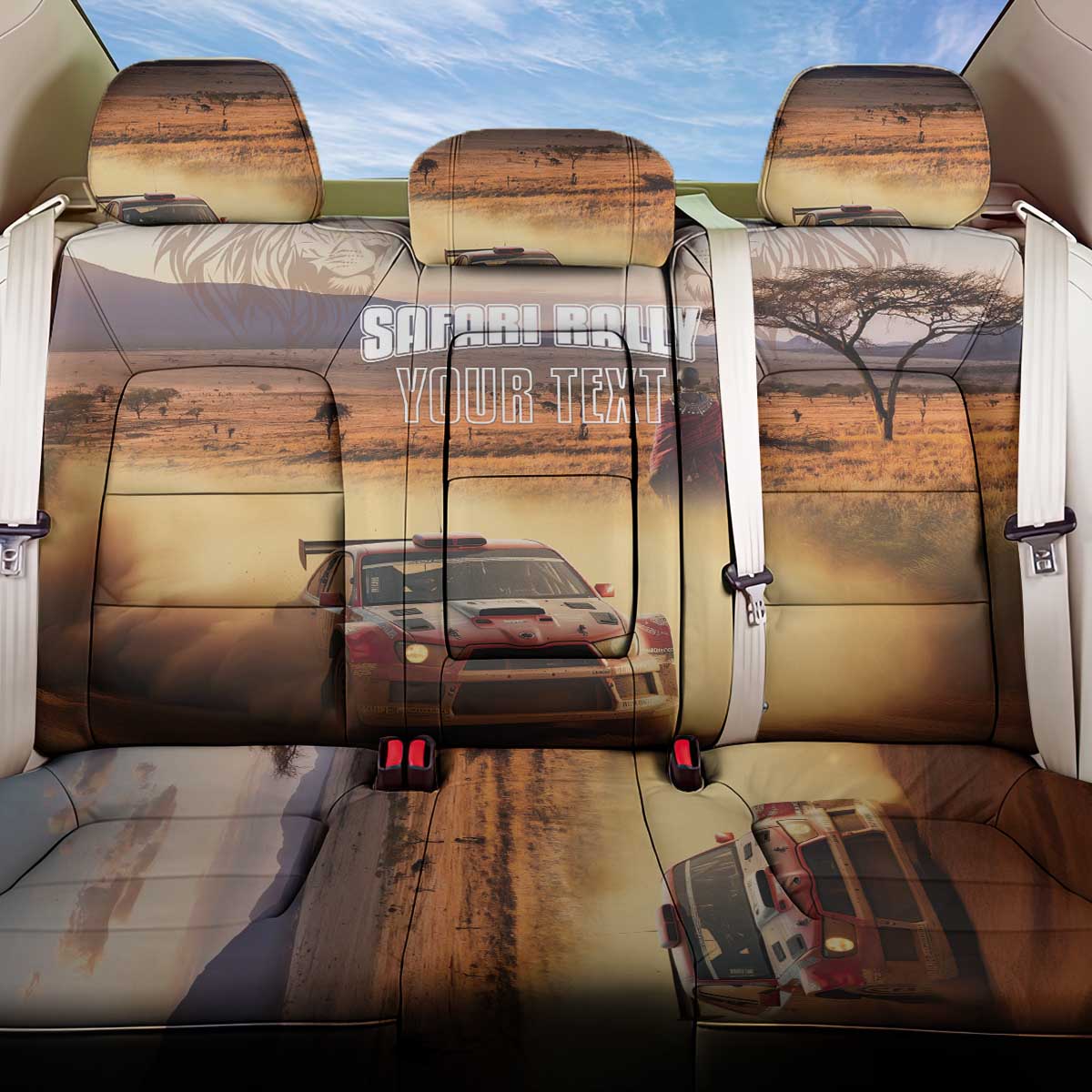 Personalized Kenya Safari Racing Car Back Car Seat Cover Come On Kenyan