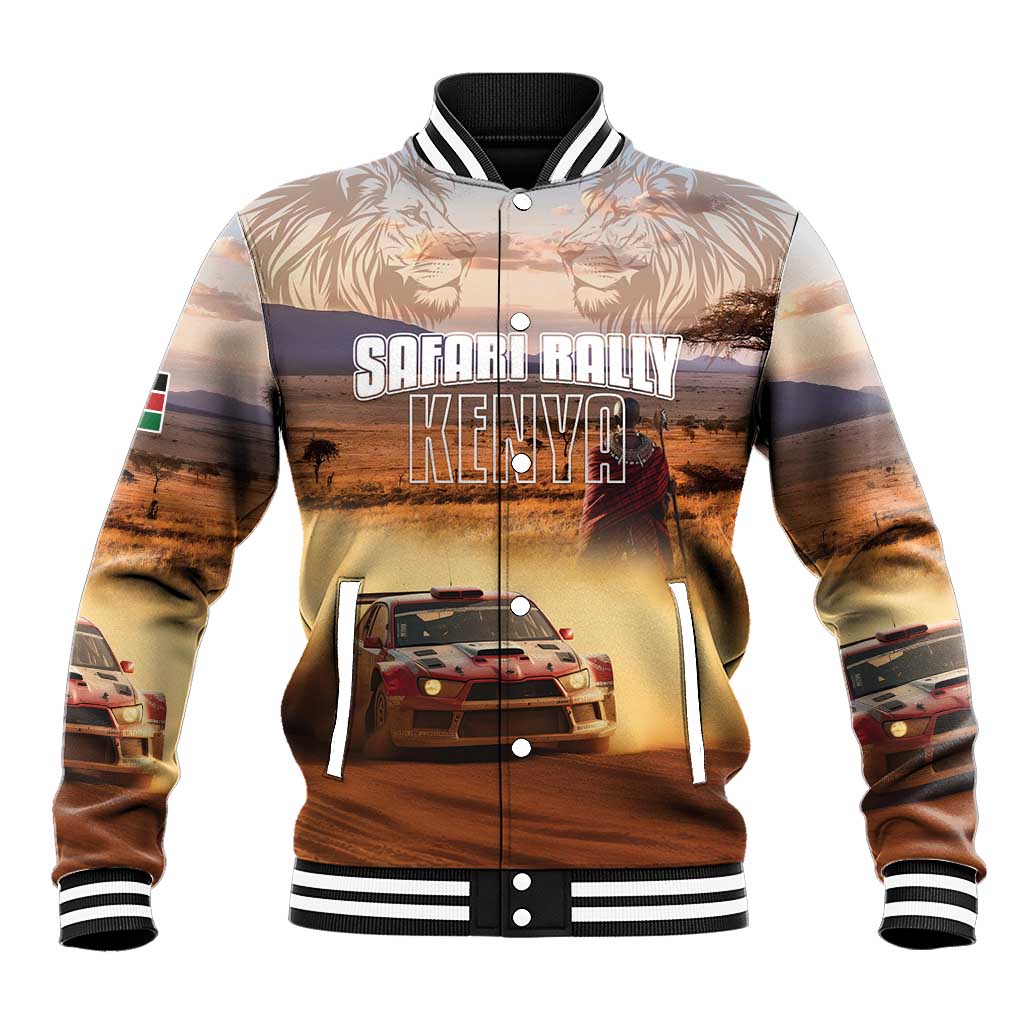 Personalized Kenya Safari Racing Car Baseball Jacket Come On Kenyan