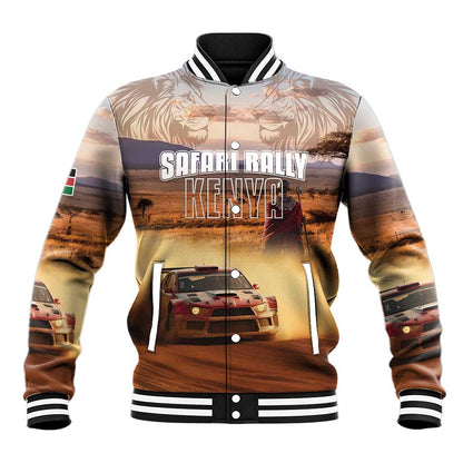Personalized Kenya Safari Racing Car Baseball Jacket Come On Kenyan