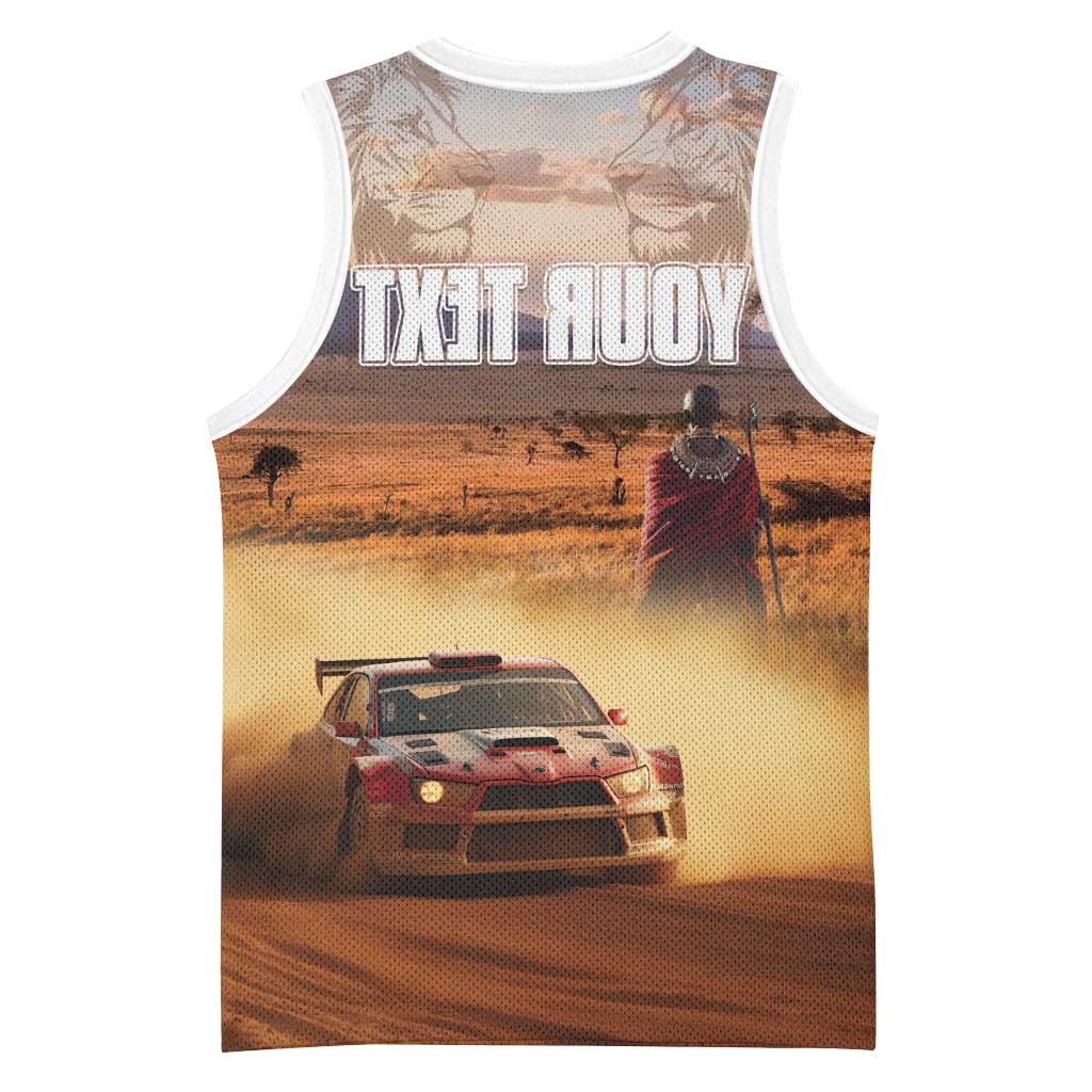 Personalized Kenya Safari Racing Car Basketball Jersey Come On Kenyan - African Pride