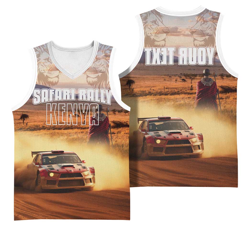 Personalized Kenya Safari Racing Car Basketball Jersey Come On Kenyan - African Pride