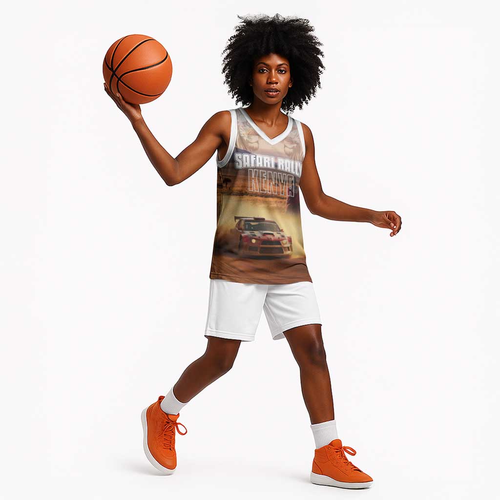 Personalized Kenya Safari Racing Car Basketball Jersey Come On Kenyan - African Pride