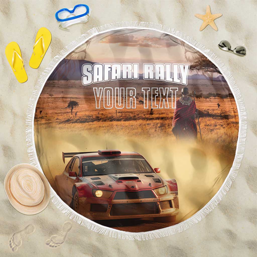 Personalized Kenya Safari Racing Car Beach Blanket Come On Kenyan
