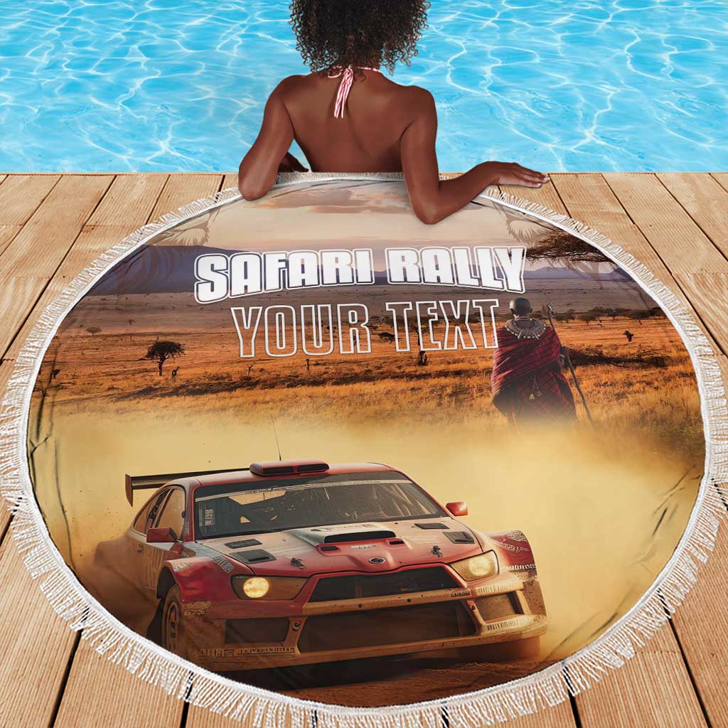 Personalized Kenya Safari Racing Car Beach Blanket Come On Kenyan