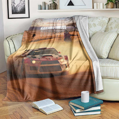 Personalized Kenya Safari Racing Car Blanket Come On Kenyan
