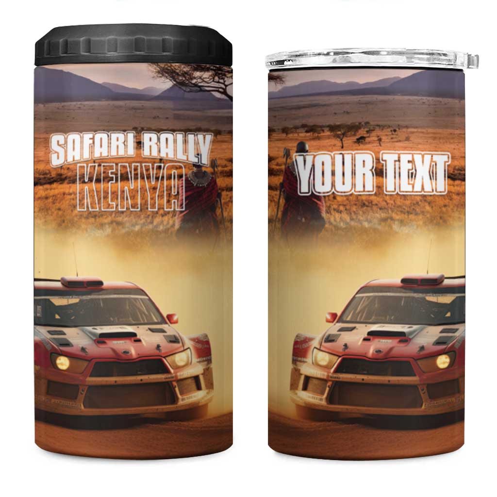 Personalized Kenya Safari Racing Car 4 in 1 Can Cooler Tumbler Come On Kenyan