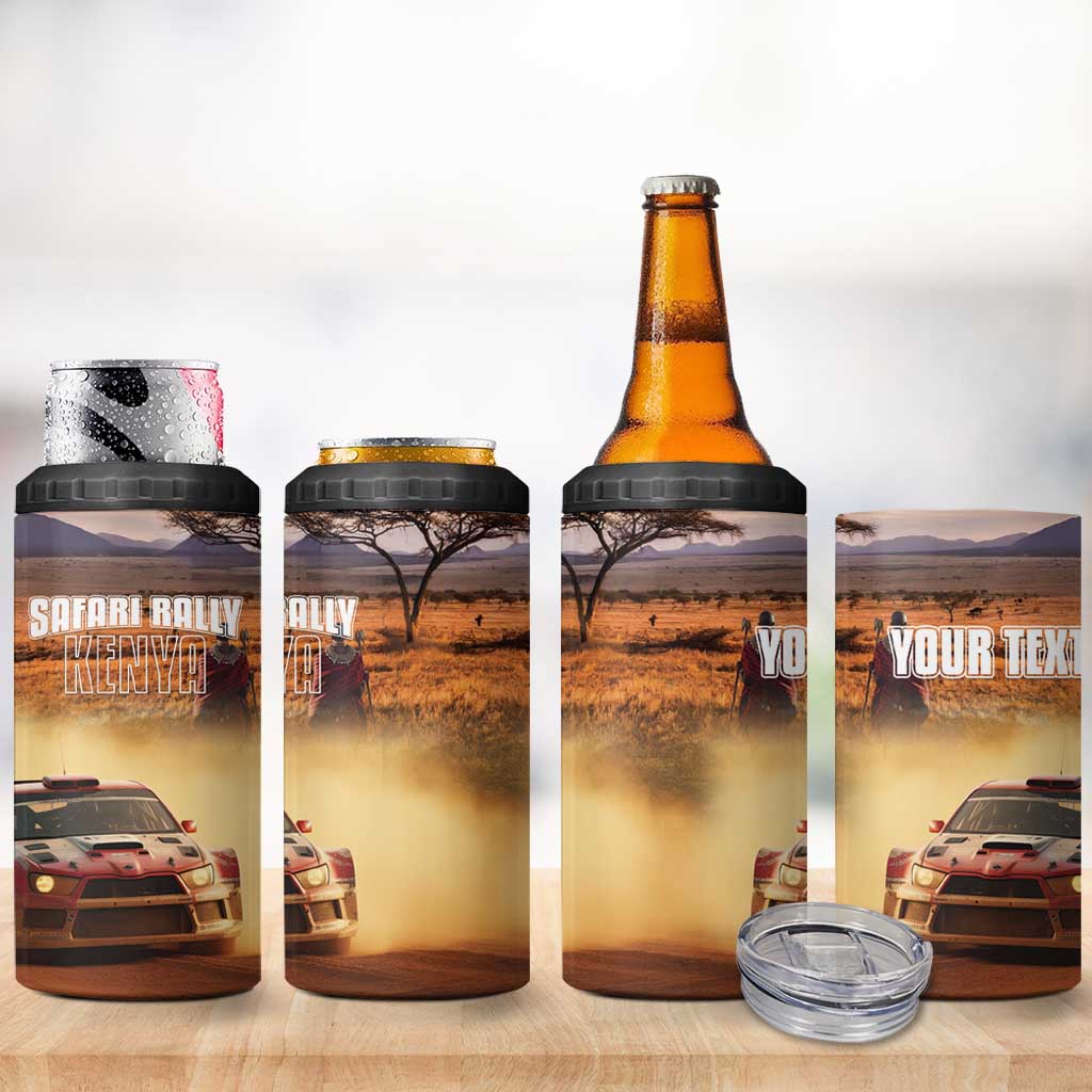 Personalized Kenya Safari Racing Car 4 in 1 Can Cooler Tumbler Come On Kenyan
