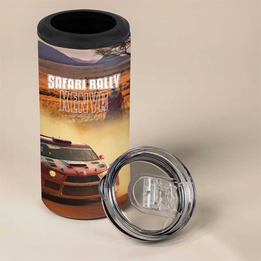 Personalized Kenya Safari Racing Car 4 in 1 Can Cooler Tumbler Come On Kenyan