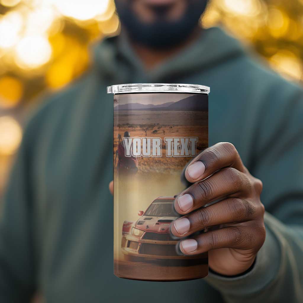 Personalized Kenya Safari Racing Car 4 in 1 Can Cooler Tumbler Come On Kenyan