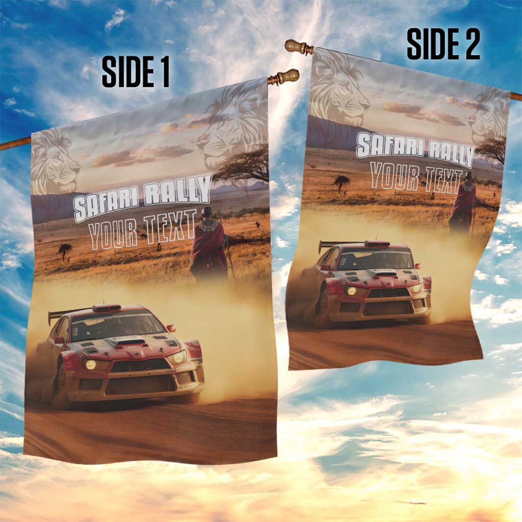 Personalized Kenya Safari Racing Car Garden Flag Come On Kenyan