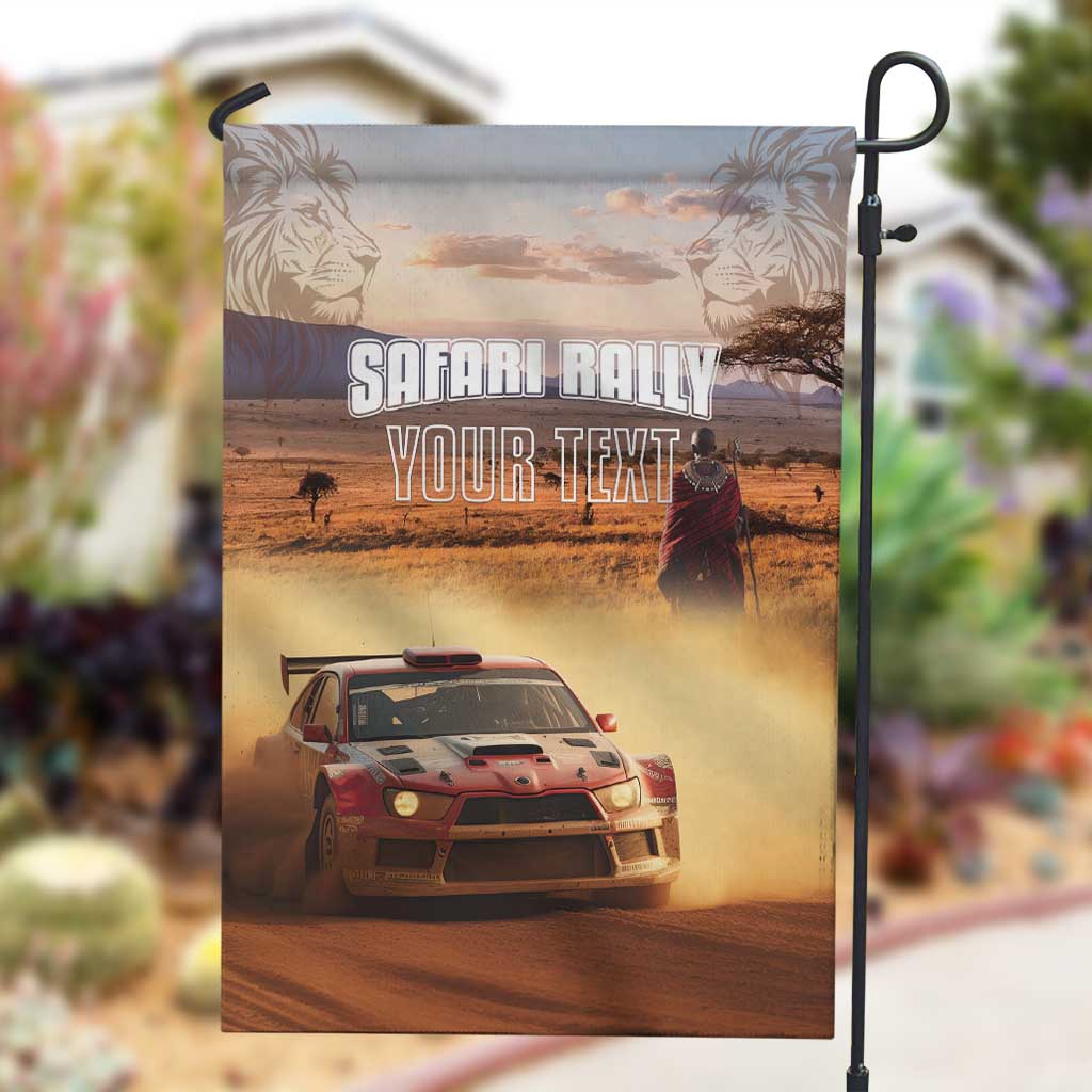 Personalized Kenya Safari Racing Car Garden Flag Come On Kenyan