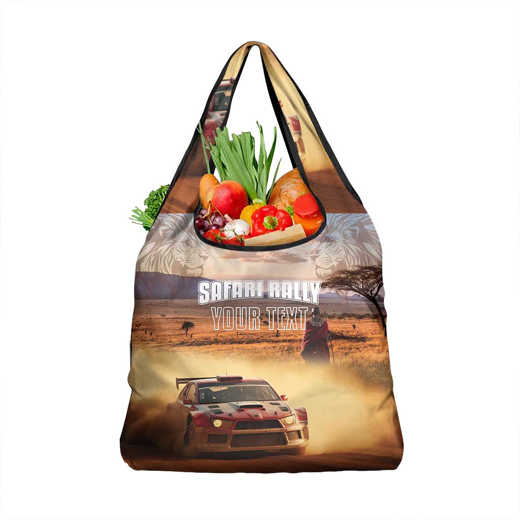 Personalized Kenya Safari Racing Car Grocery Bag Come On Kenyan