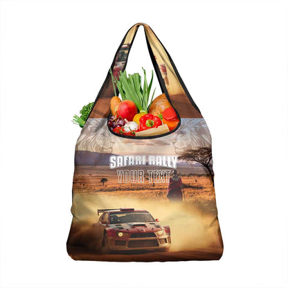 Personalized Kenya Safari Racing Car Grocery Bag Come On Kenyan